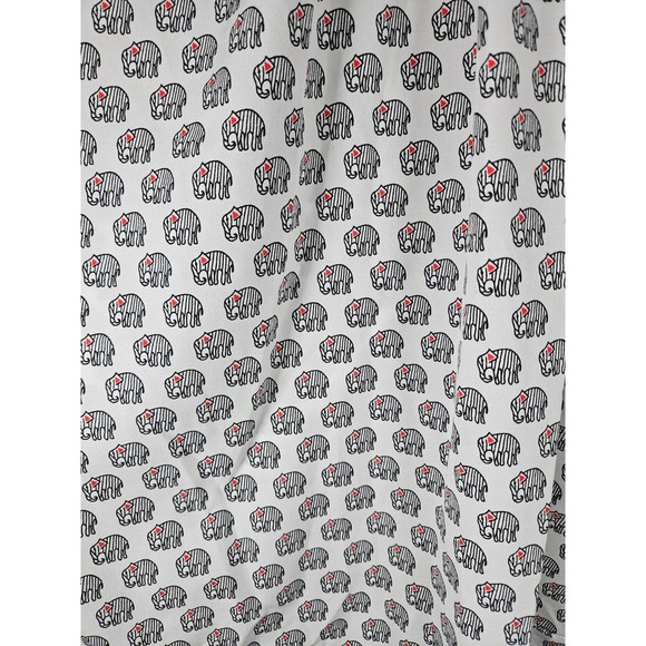 L.A Soul Womens Tank Blouse Elephants Back Zip White Black Red Large - Picture 3 of 6